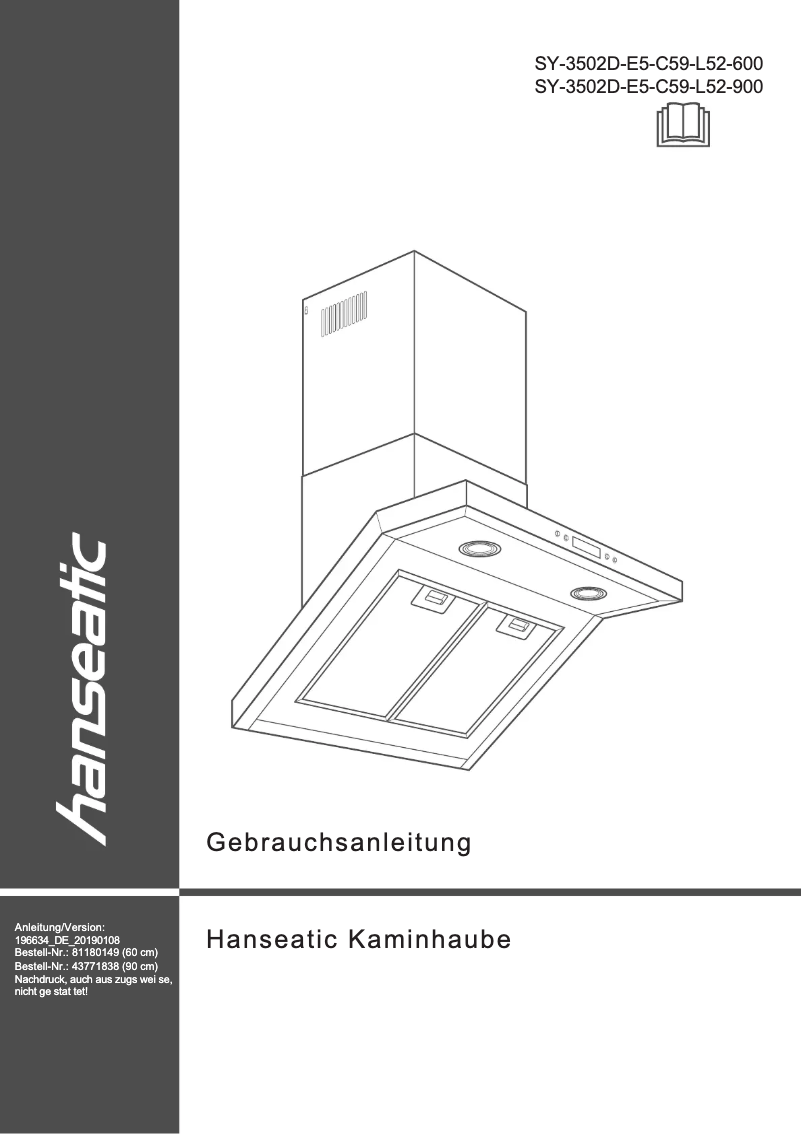 Page 1 de la notice Manuel utilisateur Hanseatic SY-3502D-E5-C59-L52-900