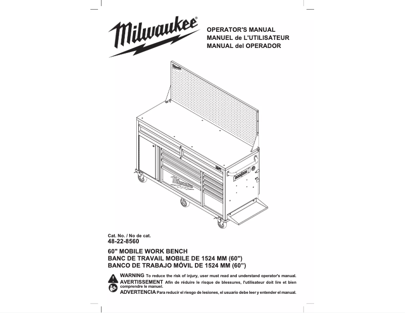 Page 1 de la notice Manuel utilisateur Milwaukee 48-22-8560