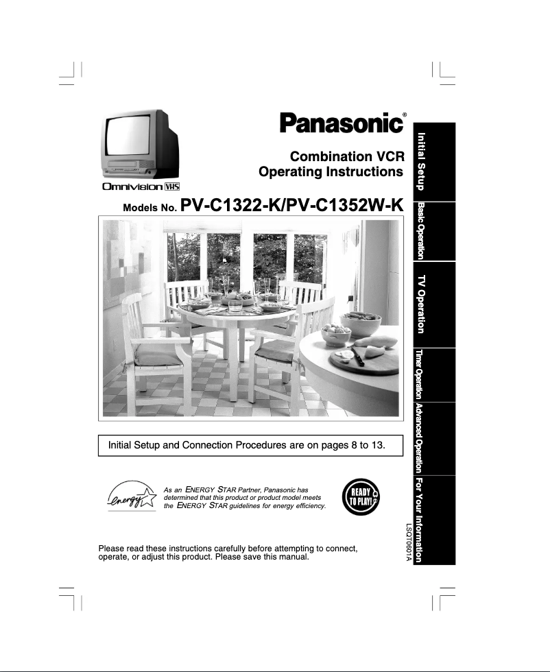 Page 1 de la notice Manuel utilisateur Panasonic PV-C1352WK