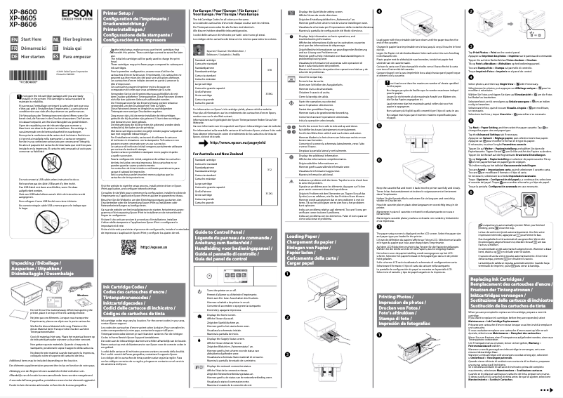 Page 1 de la notice Guide d'installation Epson Expression Photo XP-8600