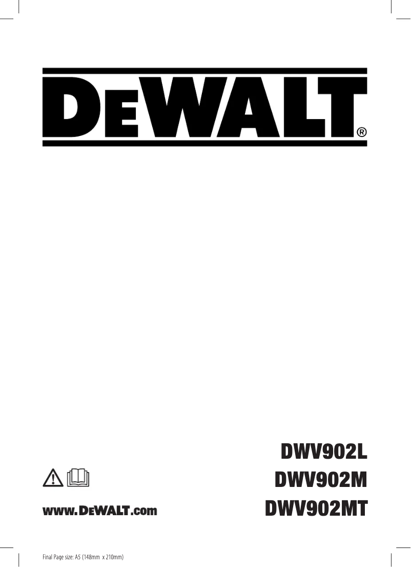 Page 1 de la notice Manuel utilisateur DeWalt DWV902L