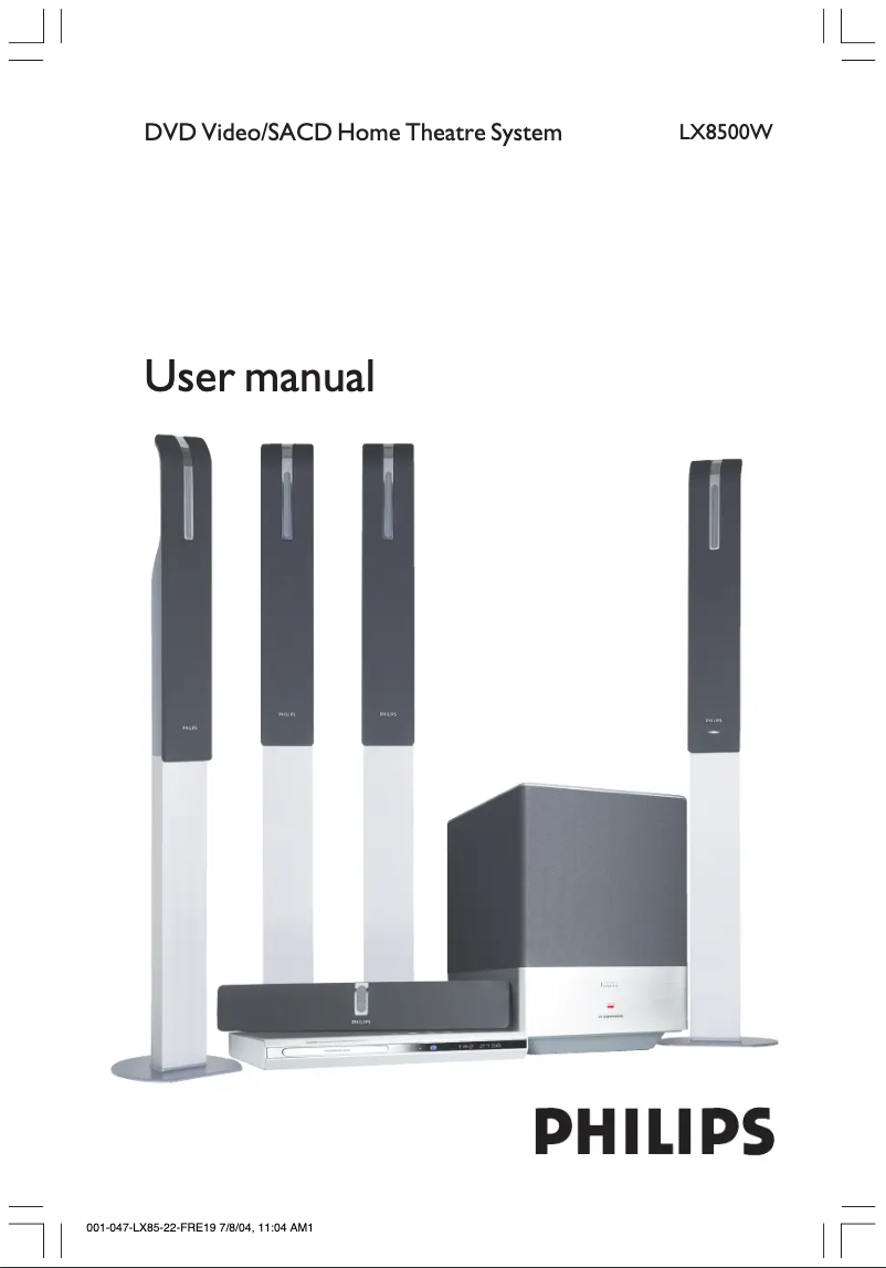 Image de la première page du manuel de l'appareil LX8500W