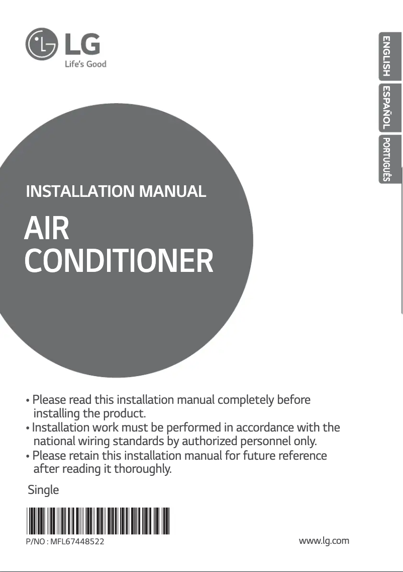 Page 1 de la notice Manuel utilisateur LG AVUQ36GM1A0