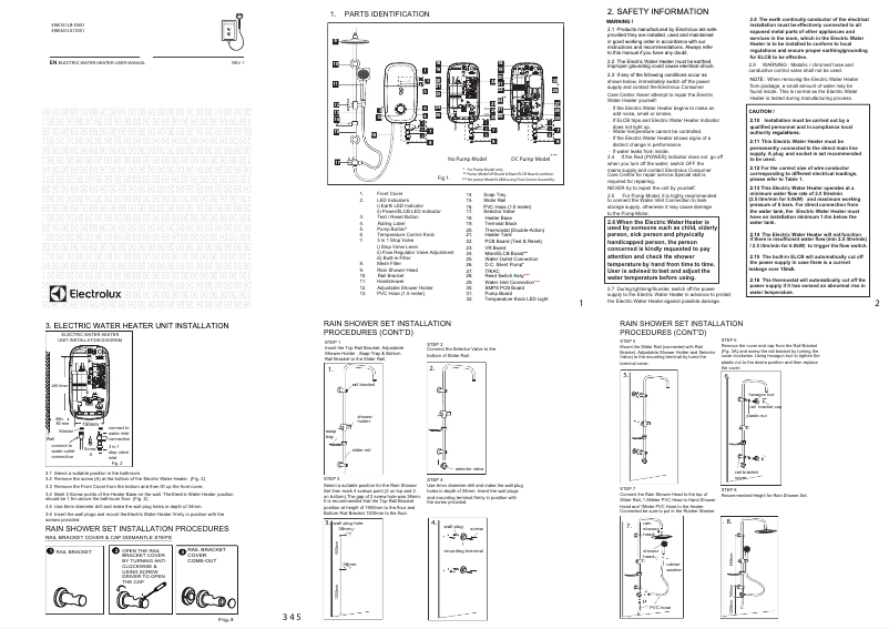 Page 1 de la notice Manuel utilisateur Electrolux EWE351LB-DAX1