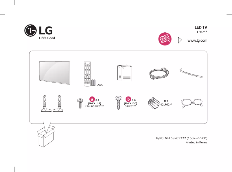 Page 1 de la notice Manuel utilisateur LG 49LF620T