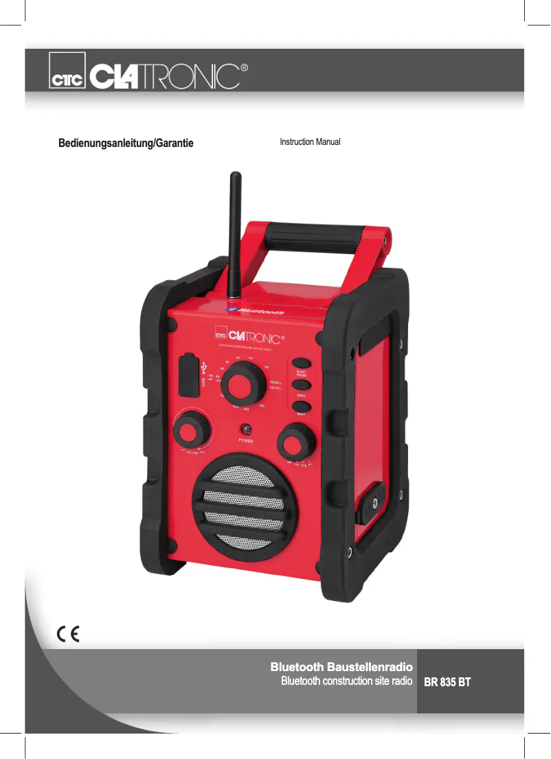 Página 1 del manual Manual de usuario Clatronic BR 835 BT