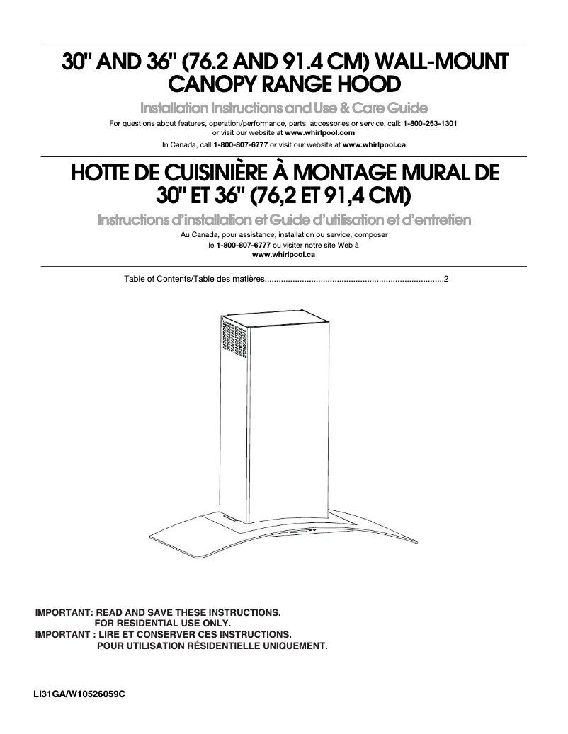 Page 1 of the manual Instruction Manual KitchenAid UXW6530BSS