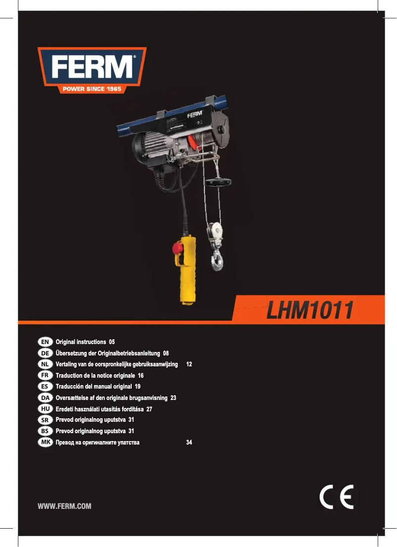 Page 1 de la notice Manuel utilisateur Ferm LHM1011