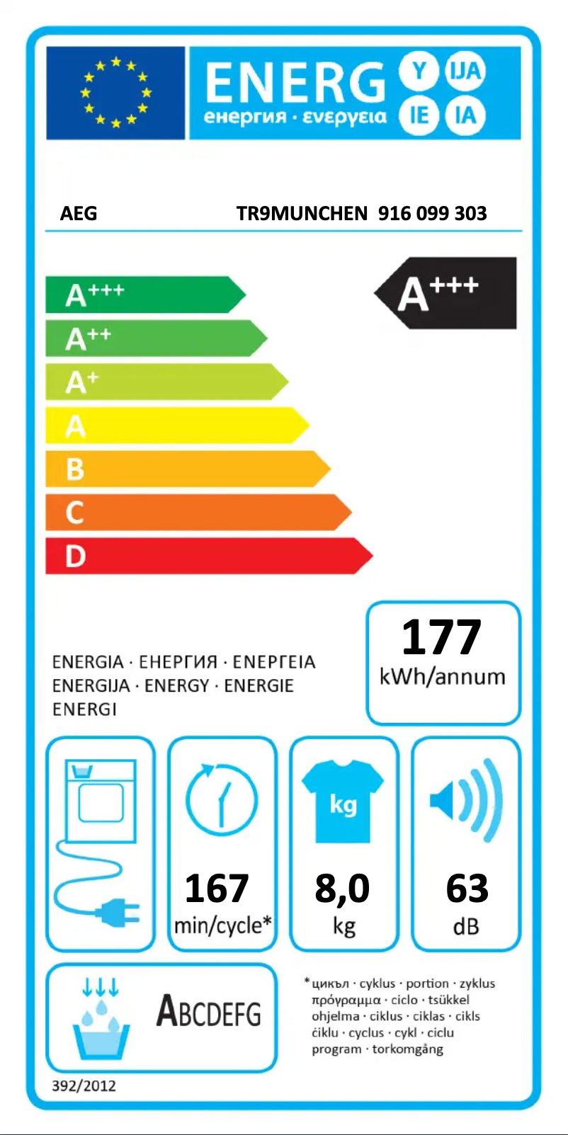 Page n°1 - Manuel utilisateur AEG TR9MUNCHEN