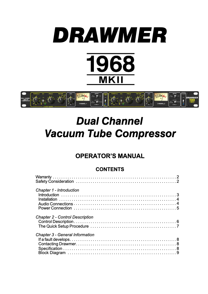 Image de la première page du manuel de l'appareil 1968 MkII