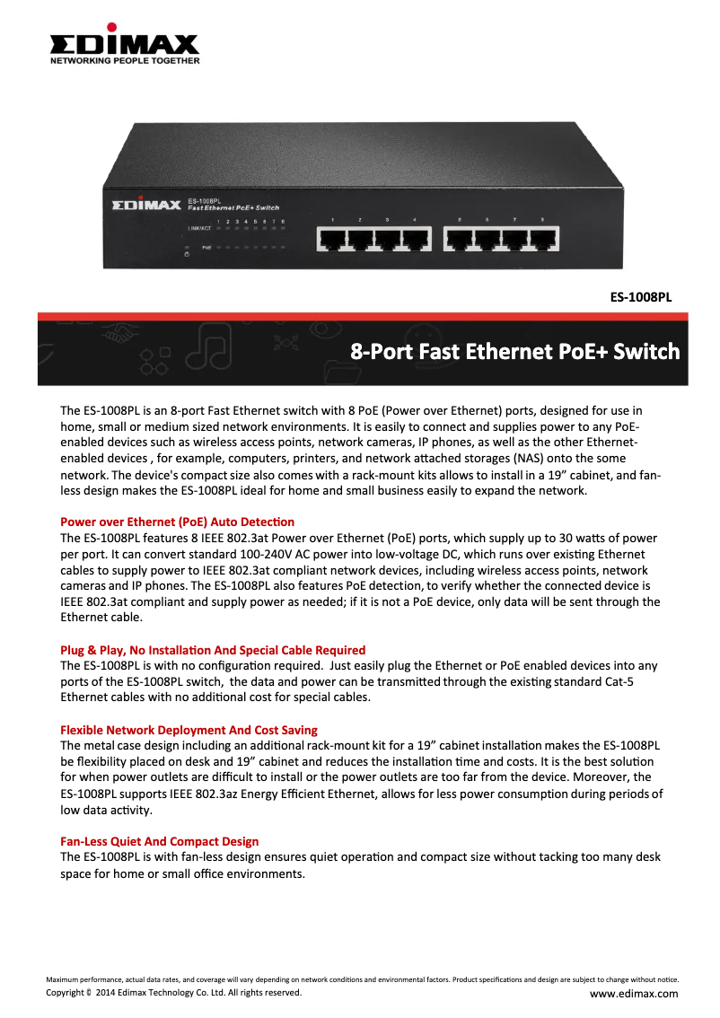 Image de la première page du manuel de l'appareil ES-1008PL