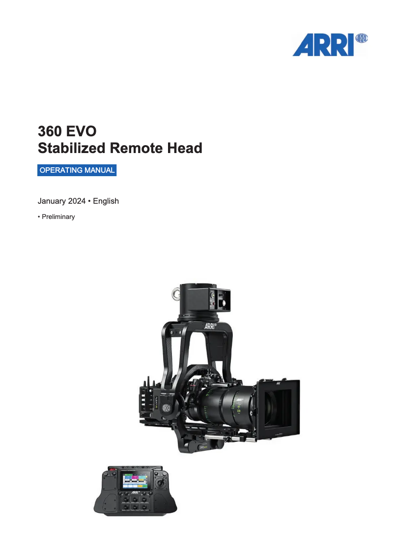 Page 1 de la notice Manuel utilisateur ARRI 360 EVO