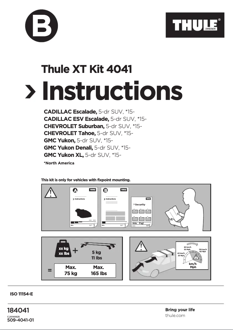 Page 1 de la notice Manuel utilisateur Thule Fit Kit 4041