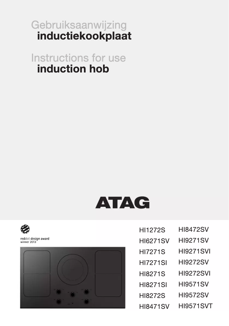 Page 1 de la notice Manuel utilisateur Atag HI8271S