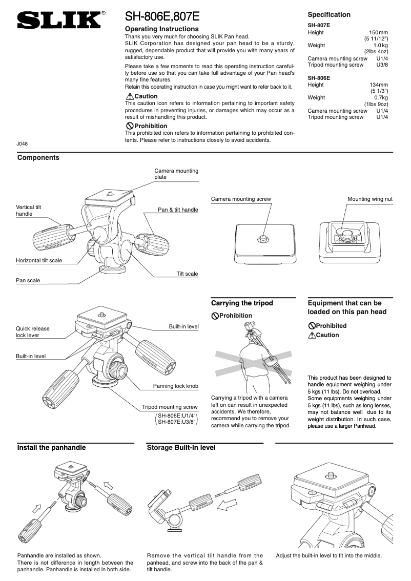 Image de la première page du manuel de l'appareil SH-806E