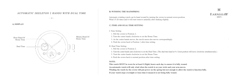 Page 1 de la notice Manuel utilisateur Earnshaw Longitude ES-8006-09