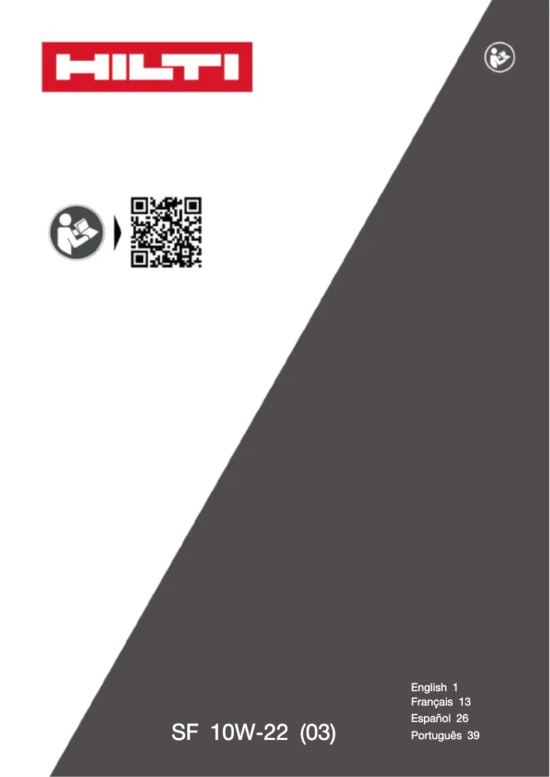 Page n°1 - Manuel utilisateur Hilti SF 10W‑22