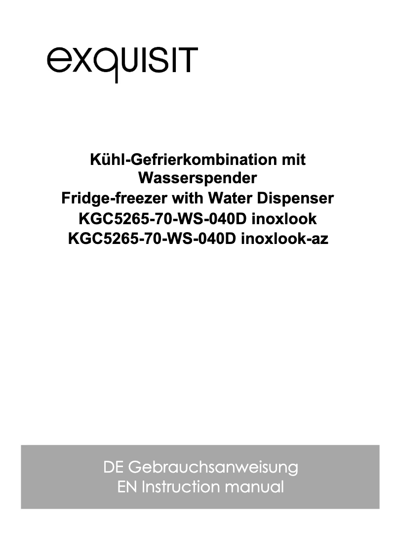 Page n°1 - Manuel utilisateur Exquisit KGC5265-70-WS-040D