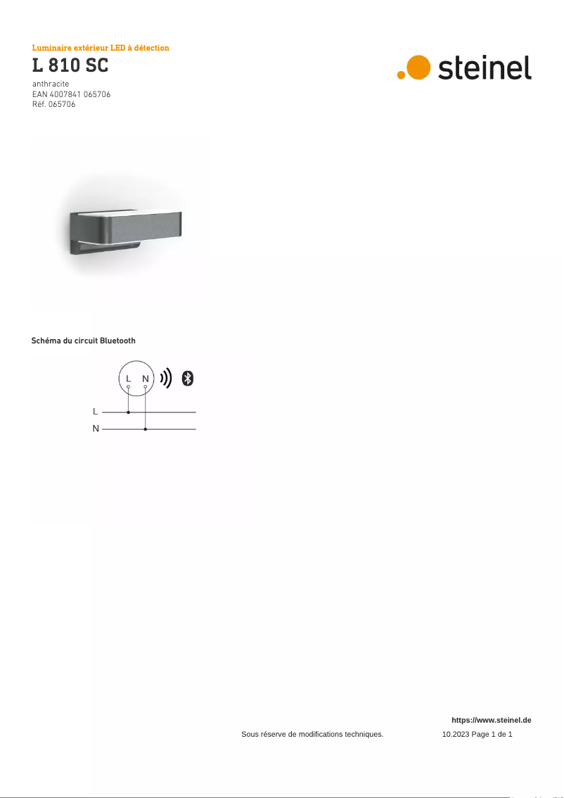 Image de la première page du manuel de l'appareil L 810 SC