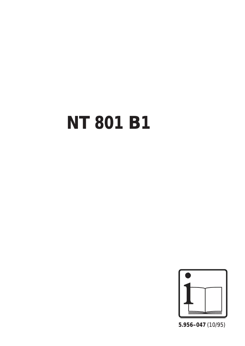 Image de la première page du manuel de l'appareil NT 801 B1
