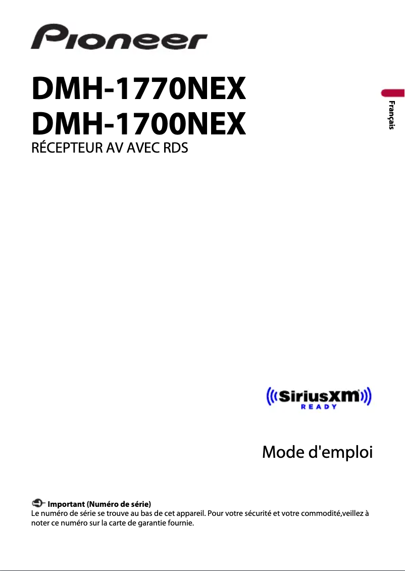 Page 1 de la notice Manuel utilisateur Pioneer DMH-1700NEX