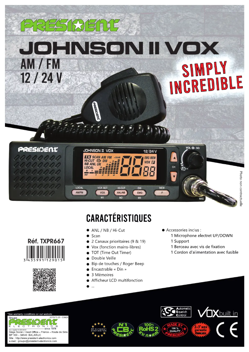 Image de la première page du manuel de l'appareil Johnson II