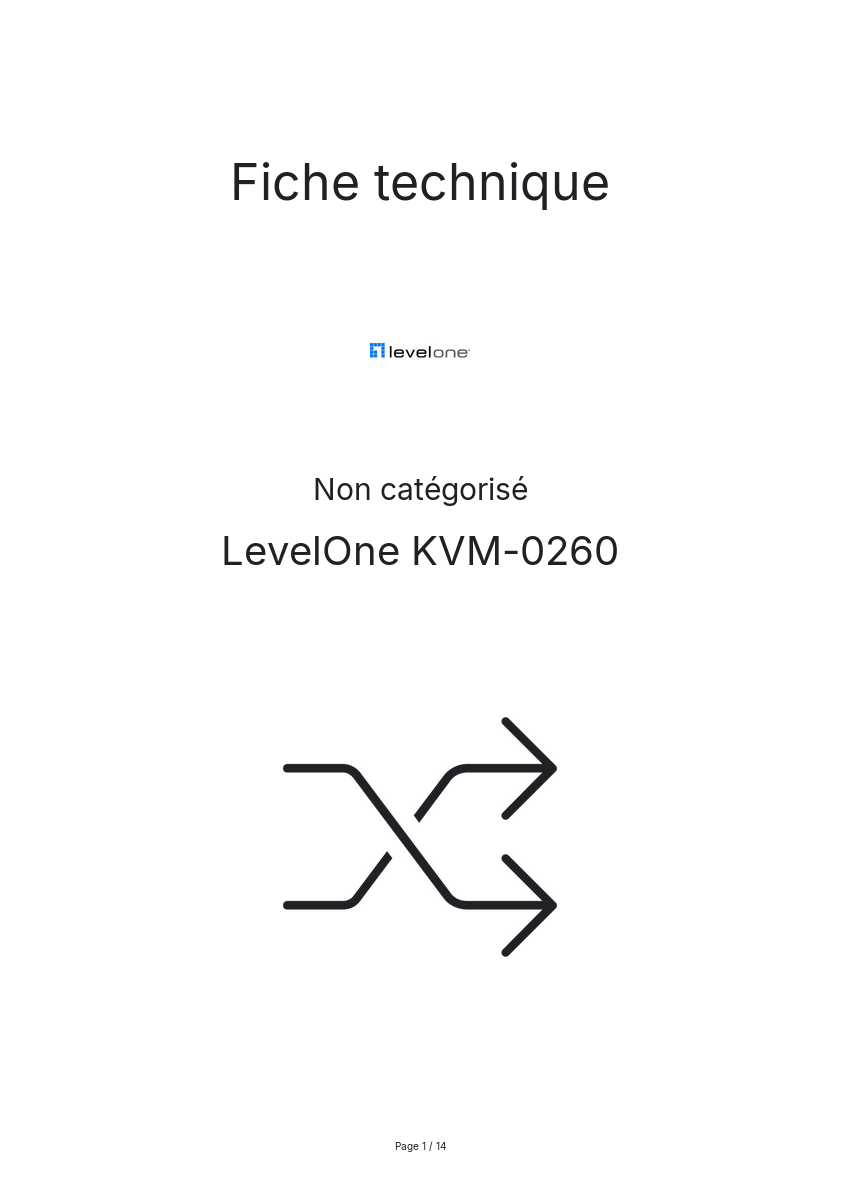Page n°1 - Fiche technique LevelOne KVM-0260