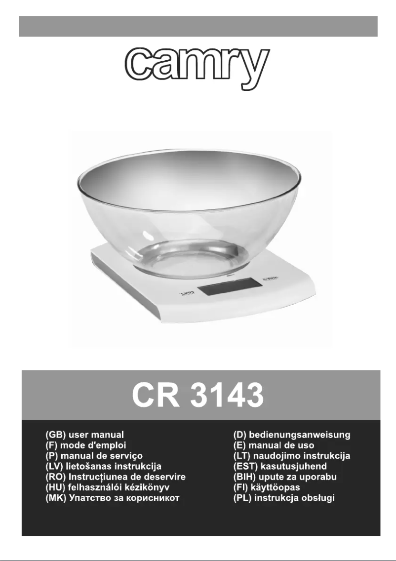 Page n°1 - Manuel utilisateur Camry CR 3143