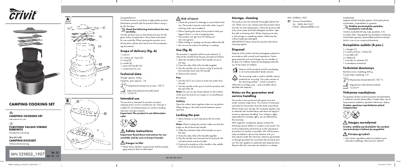 Page n°1 - Manuel utilisateur Crivit IAN 329802