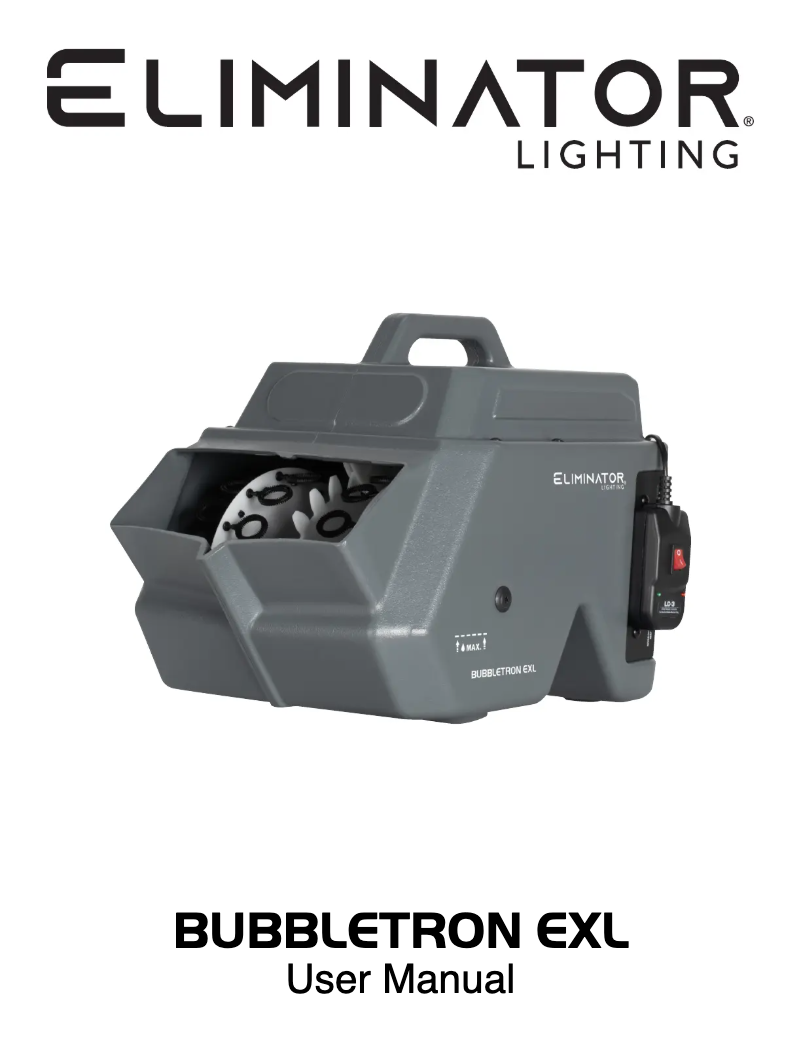 Page n°1 - Manuel utilisateur Eliminator Lighting BUBBLETRON EXL