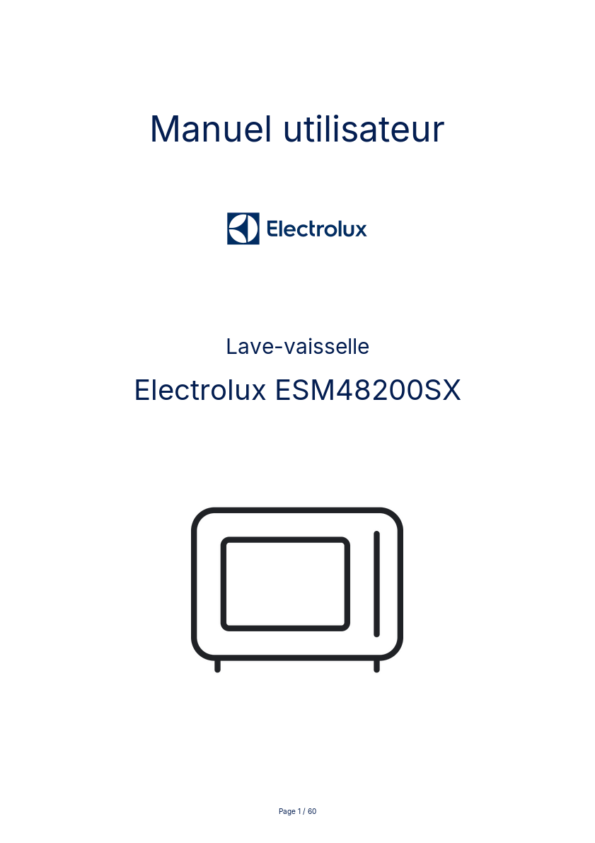 Page n°1 - Manuel utilisateur Electrolux ESM48200SX