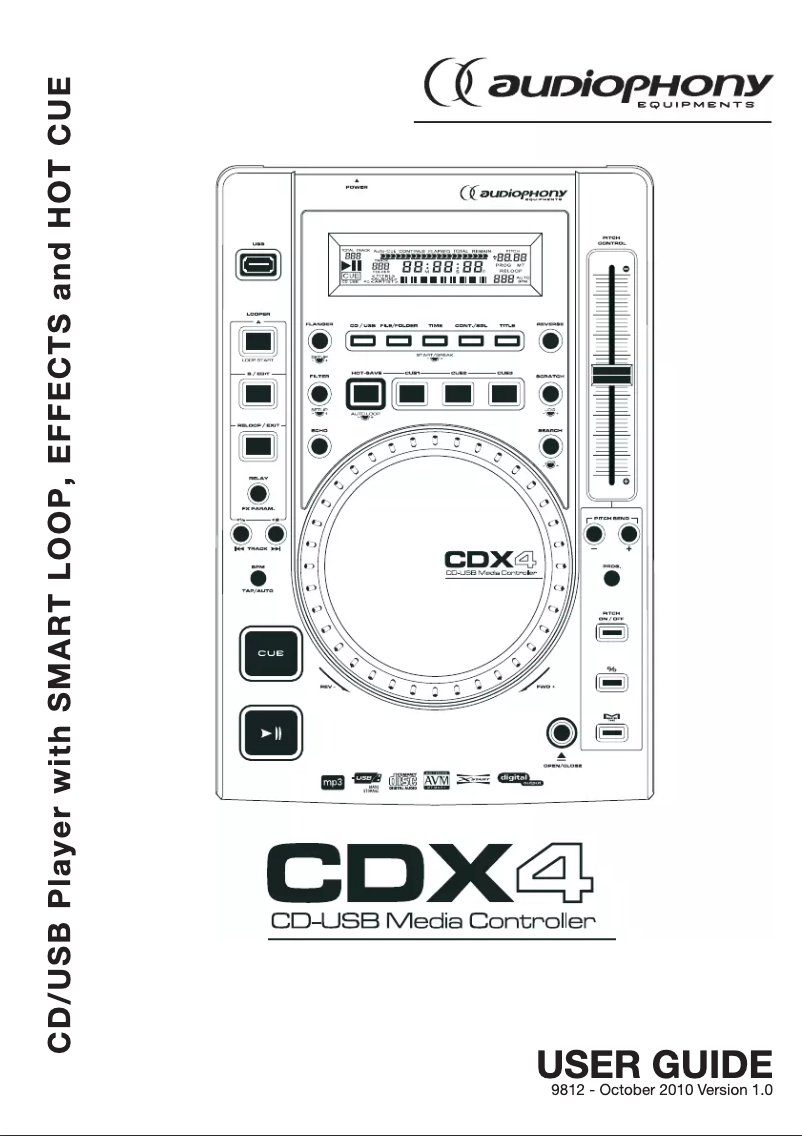 Page n°1 - Manuel utilisateur Audiophony CDX4