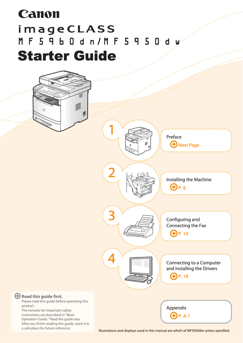 Page n°1 - Guide de démarrage rapide Canon imageCLASS MF5950dw