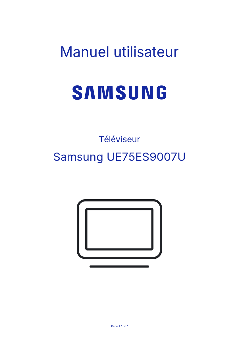 Image de la première page du manuel de l'appareil UE75ES9007U