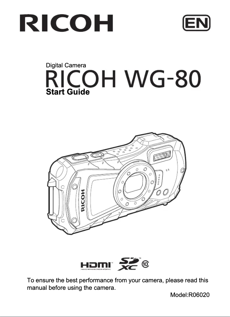 Image de la première page du manuel de l'appareil WG-80