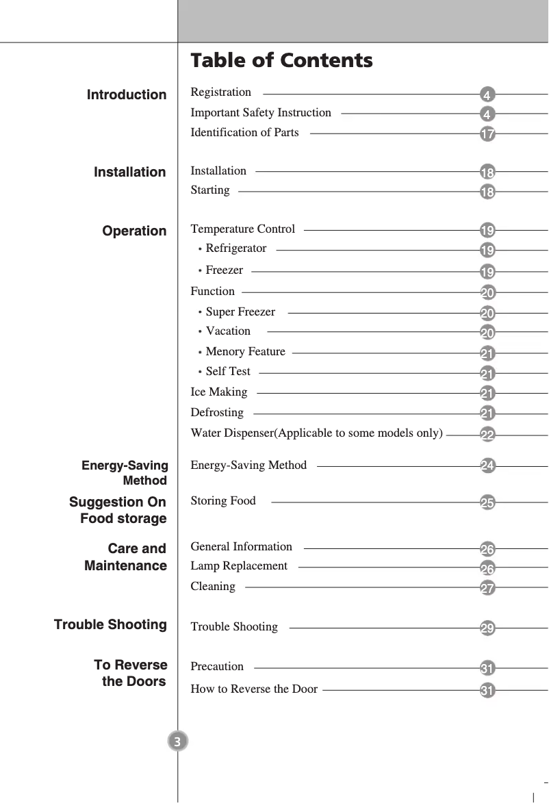 Page n°1 - Manuel utilisateur LG GC-B439PLCW