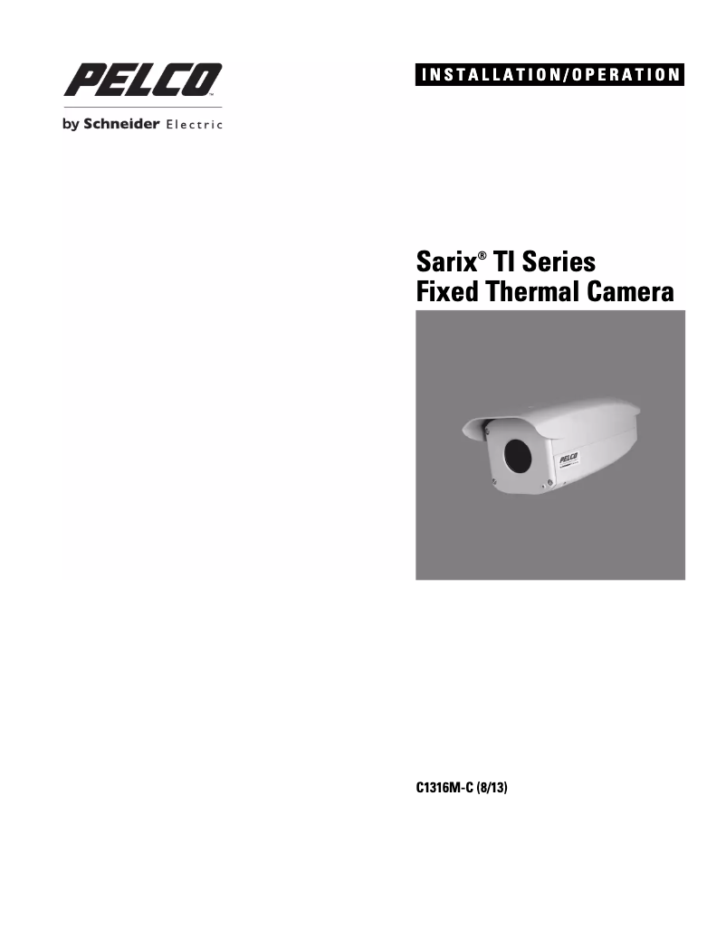 Page 1 de la notice Manuel utilisateur Pelco Sarix TI6100