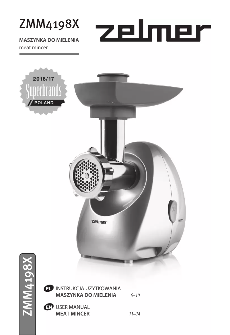 Image de la première page du manuel de l'appareil ZMM4198X