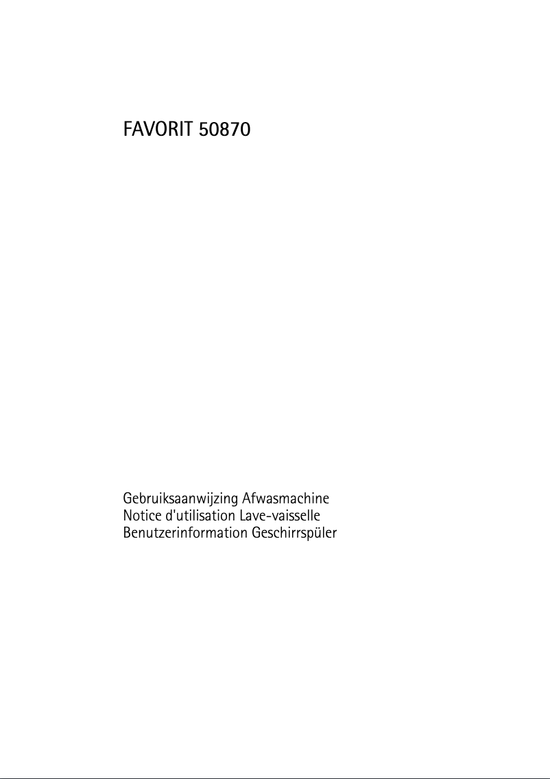 Image de la première page du manuel de l'appareil Favorit 50870