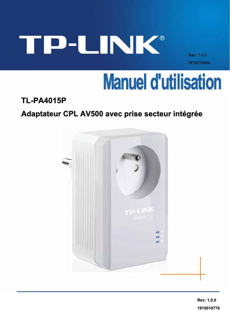 Page n°1 - Manuel utilisateur TP-Link TL-PA4015P