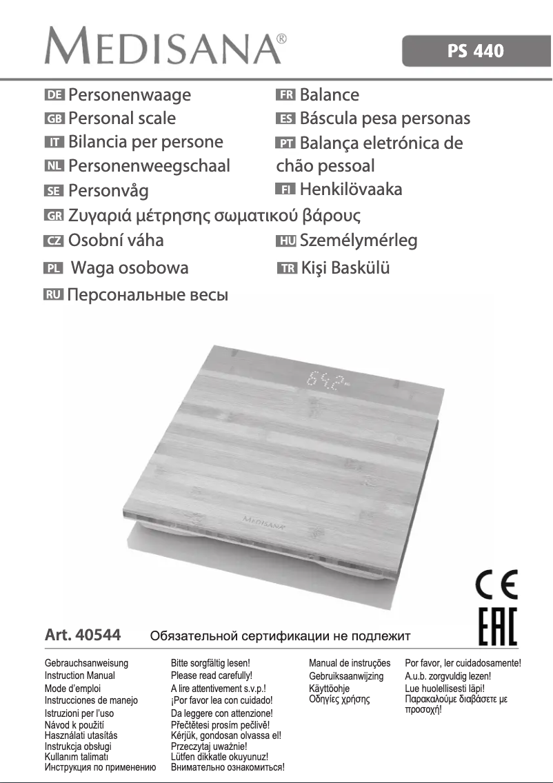 Page n°1 - Manuel utilisateur Medisana PS 440