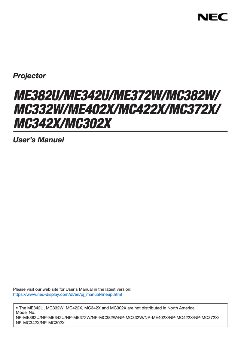 Image de la première page du manuel de l'appareil ME402X