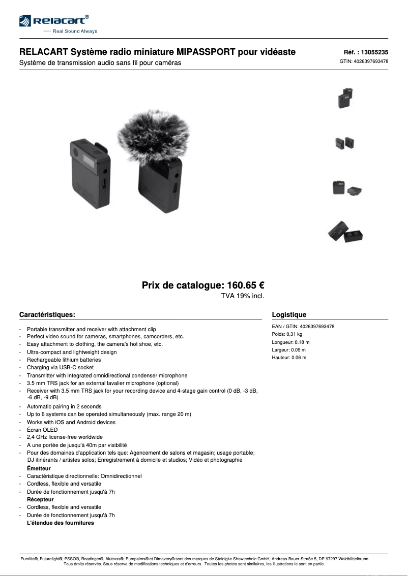 Page n°1 - Manuel utilisateur Relacart Mipassport