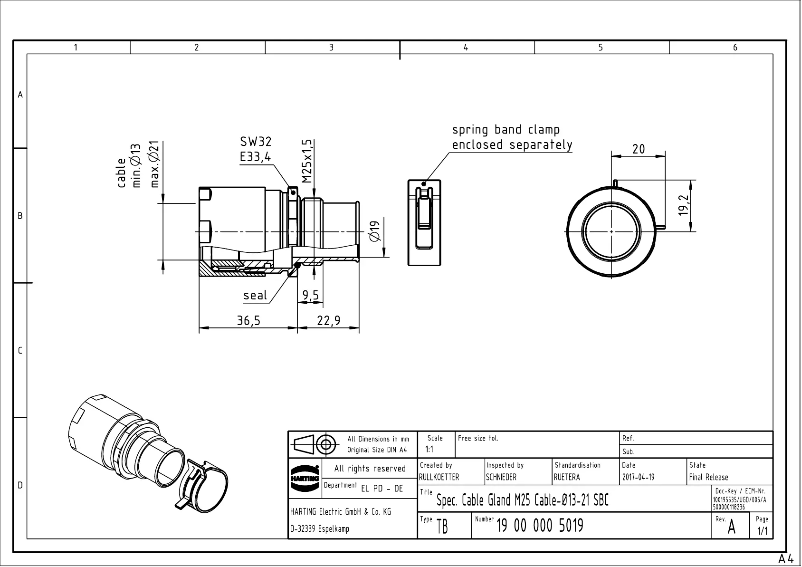 Page 1 de la notice Manuel utilisateur Harting 19 00 000 5019