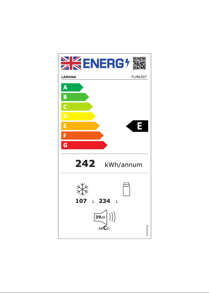 Page n°1 - Label énergétique Lamona FLM6307