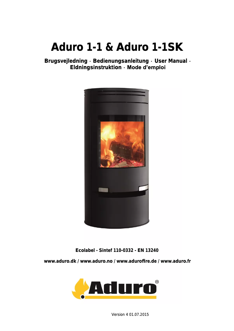 Page 1 de la notice Manuel utilisateur Aduro 1-1SK