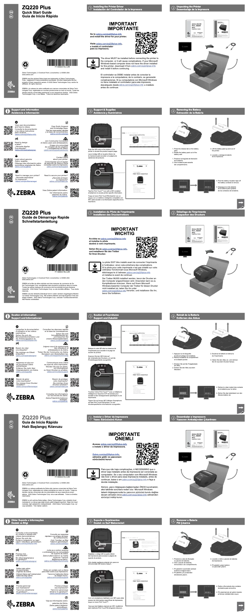 Image de la première page du manuel de l'appareil ZQ220