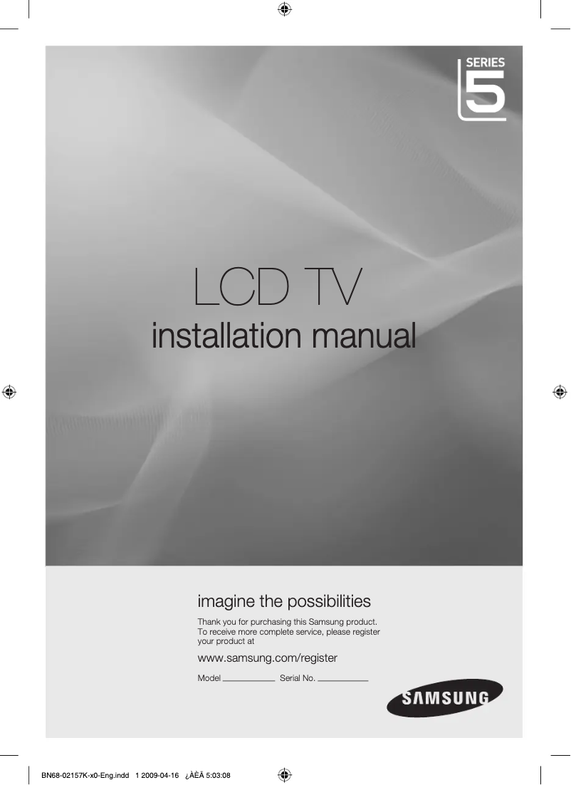 Page 1 de la notice Manuel utilisateur Samsung LE37B550M2H