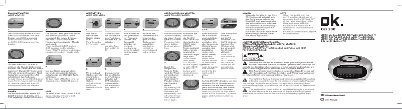Page 1 de la notice Manuel utilisateur OK OCR 200