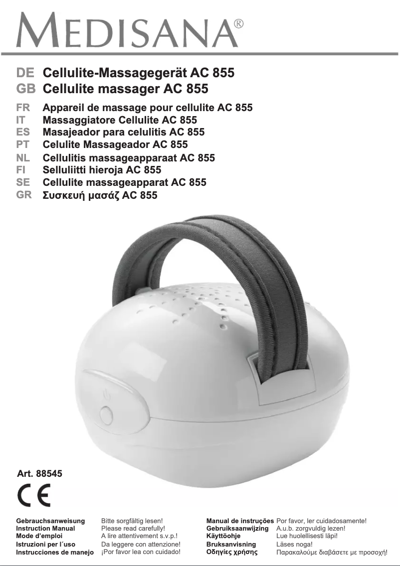Page 1 of the manual User Manual Medisana AC 855